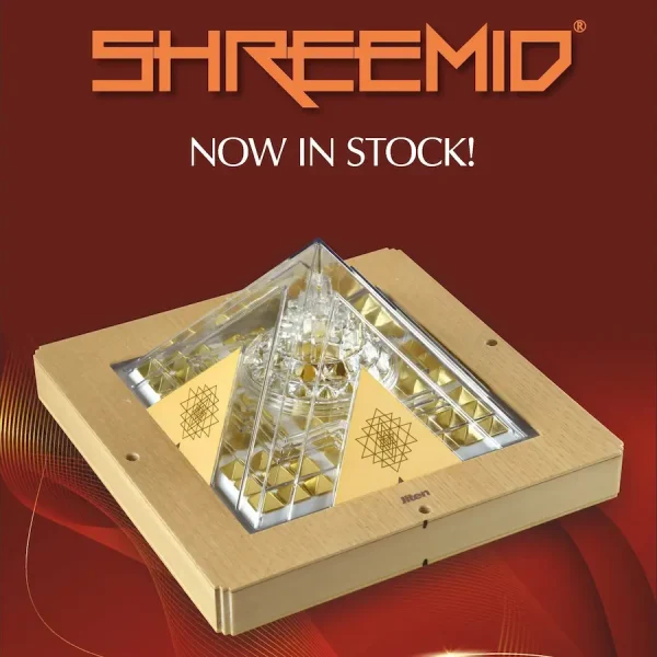 Shree Mid Gold - Sri yantra with Pyramid Yantra